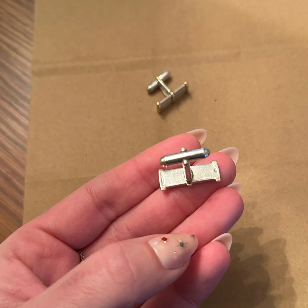 Tiffany & Co Elegant Sterling Silver and Gold Cufflinks